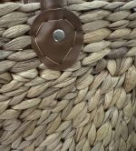 ساک حصیری پایین گرد دسته چرمی - Image 3