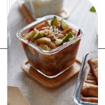 ظرف شیشه ای در چوبی مربع بلند