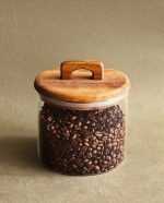 بانکه شیشه نازک پهن با در چوبی - Image 6