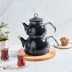 کتری و قوری لعاب دار طرح کریستال - Image 2