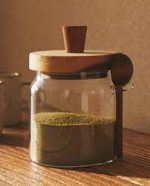 ظرف شیشه ای در چوبی قاشق بغل - Image 5