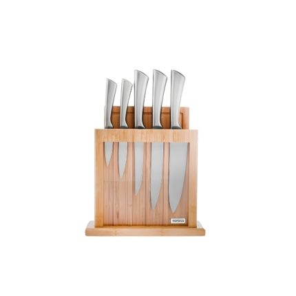 سرویس چاقو با استند چوبی و تخته برش karaca VIGOR