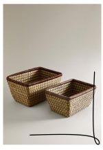 سبد مستطیل بافته شده zara home