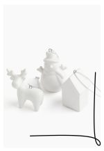 آویز درخت کریسمس سرامیکی 3 عددی H&M HOME