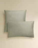 ست 2 عددی کاور بالش نخی سبز 60 * 60 zara home - Image 4
