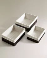 سبد مستطیل با آستر نخی بزرگ zara home - Image 4
