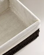 سبد مستطیل با آستر نخی بزرگ zara home - Image 3
