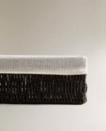 سبد مستطیل با آستر نخی بزرگ zara home - Image 2