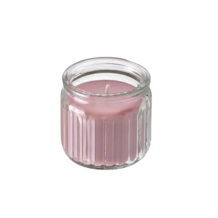 شمع معطر با ظرف شیشهای، صورتی روشن،رایحه توتهای قرمز IKEA HOKGOK