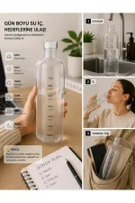 بطری شیشه ای با نشانگر ساعت روزانه - Image 2
