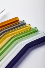 نی شیشه ای رنگی با فرچه بسته 6 عددی - تصویر 3